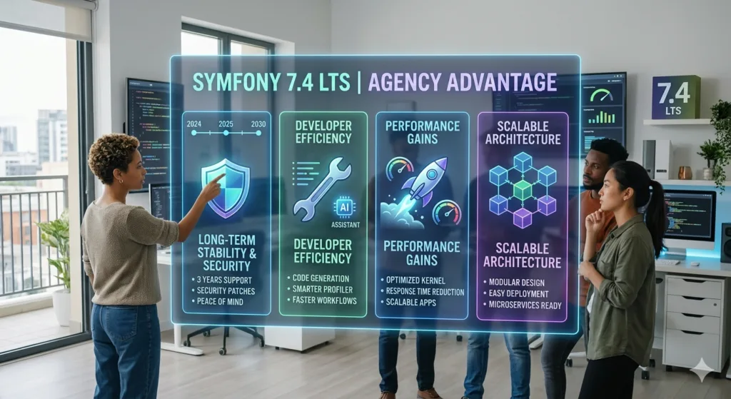 Les bénéfices de Symfony 7.4 LTS pour les agences en 2026